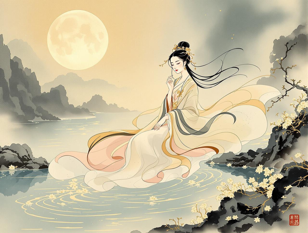 爱漫画网品牌形象 - 翩若惊鸿的东方美学,以洛水女神为灵感
